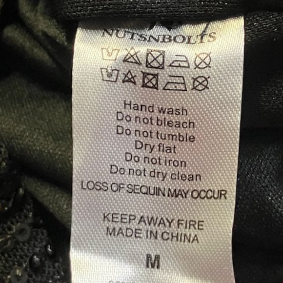 NutsnBolts Women's Black Sequined Spaghetti Strap Mini Cocktail Dress M NWT - Picture 6 of 10